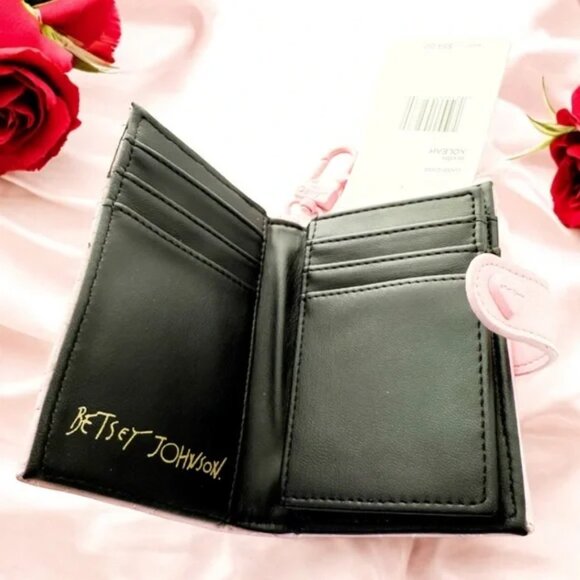 Betsey Johnson Pink Quilted Wallet with Clip - Picture 4 of 7